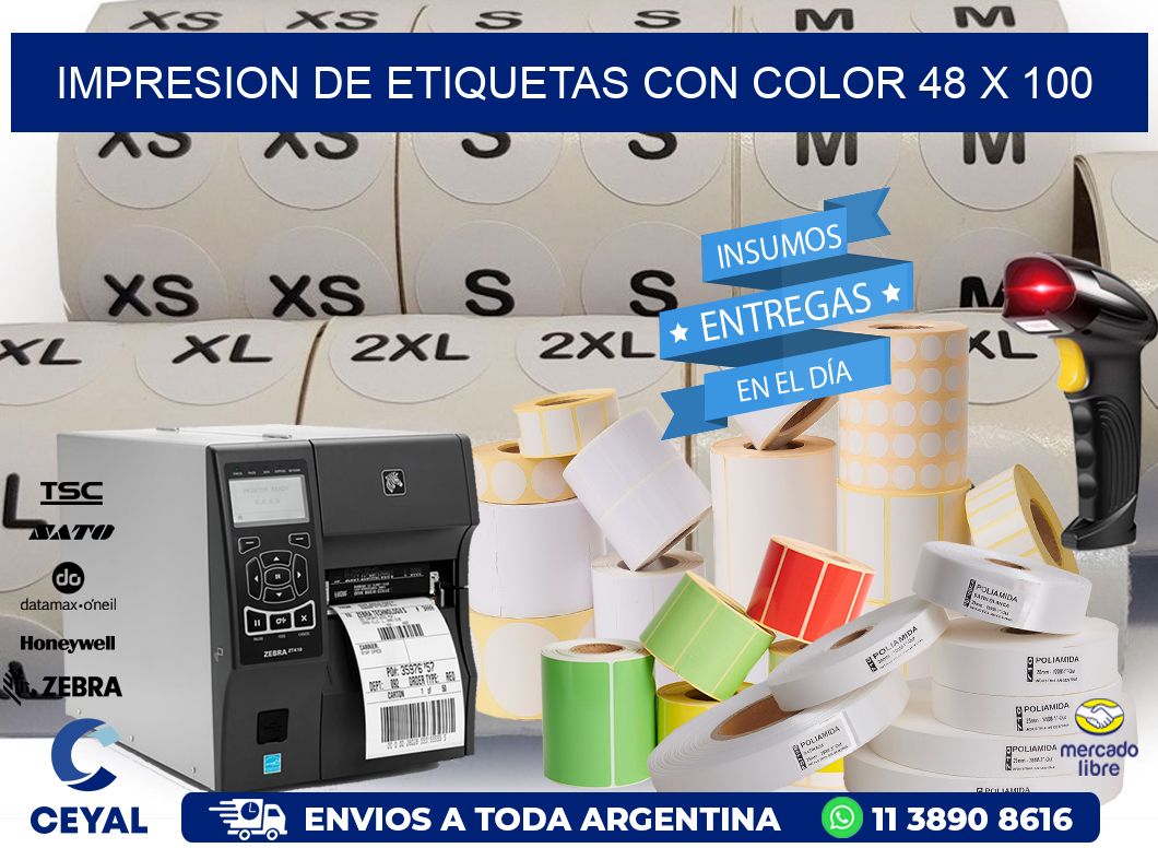 IMPRESION DE ETIQUETAS CON COLOR 48 x 100