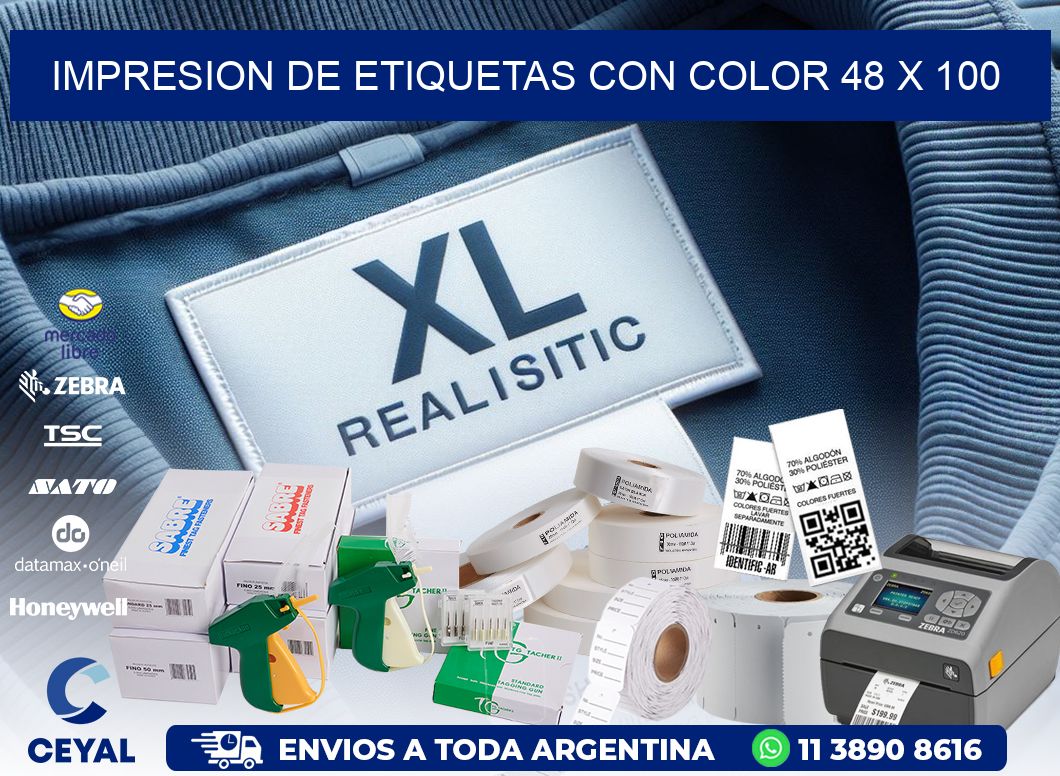 IMPRESION DE ETIQUETAS CON COLOR 48 x 100