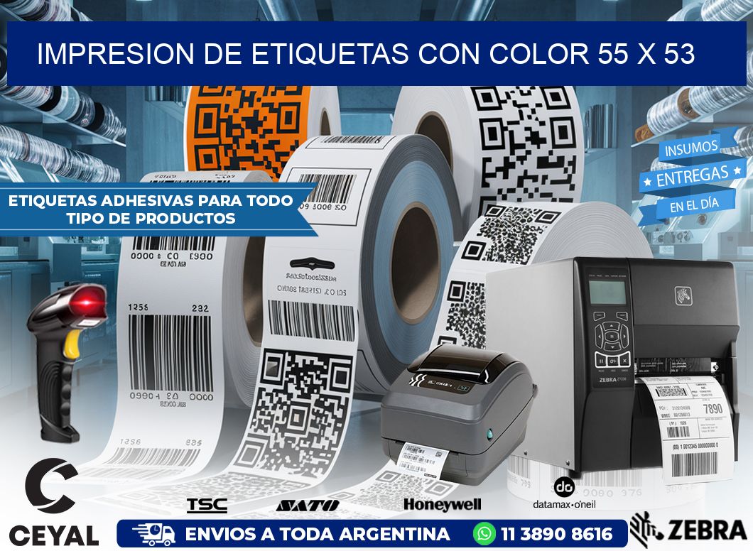IMPRESION DE ETIQUETAS CON COLOR 55 x 53
