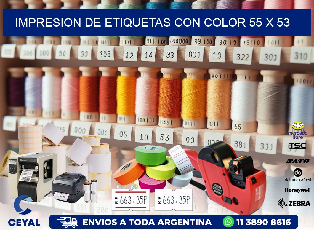 IMPRESION DE ETIQUETAS CON COLOR 55 x 53