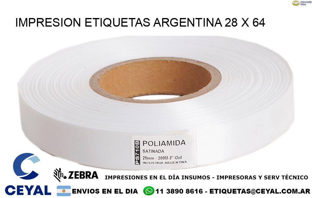 IMPRESION ETIQUETAS ARGENTINA 28 x 64