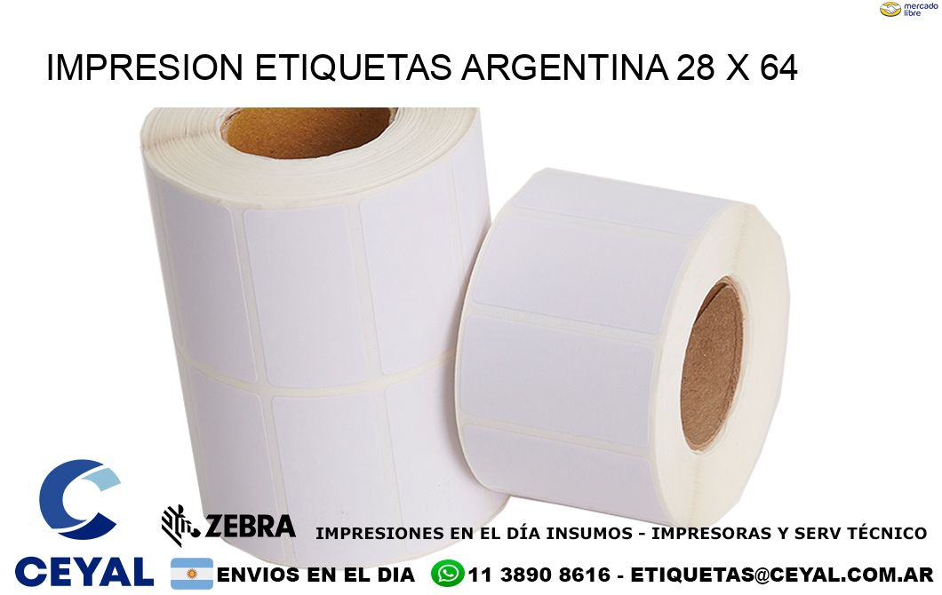 IMPRESION ETIQUETAS ARGENTINA 28 x 64