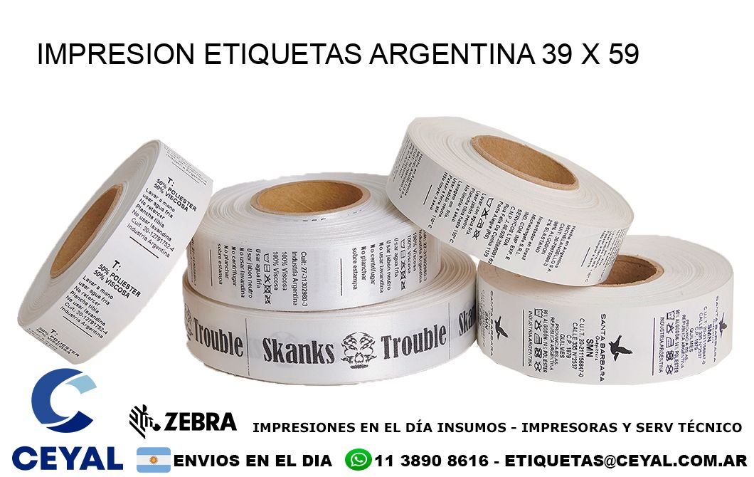 IMPRESION ETIQUETAS ARGENTINA 39 x 59