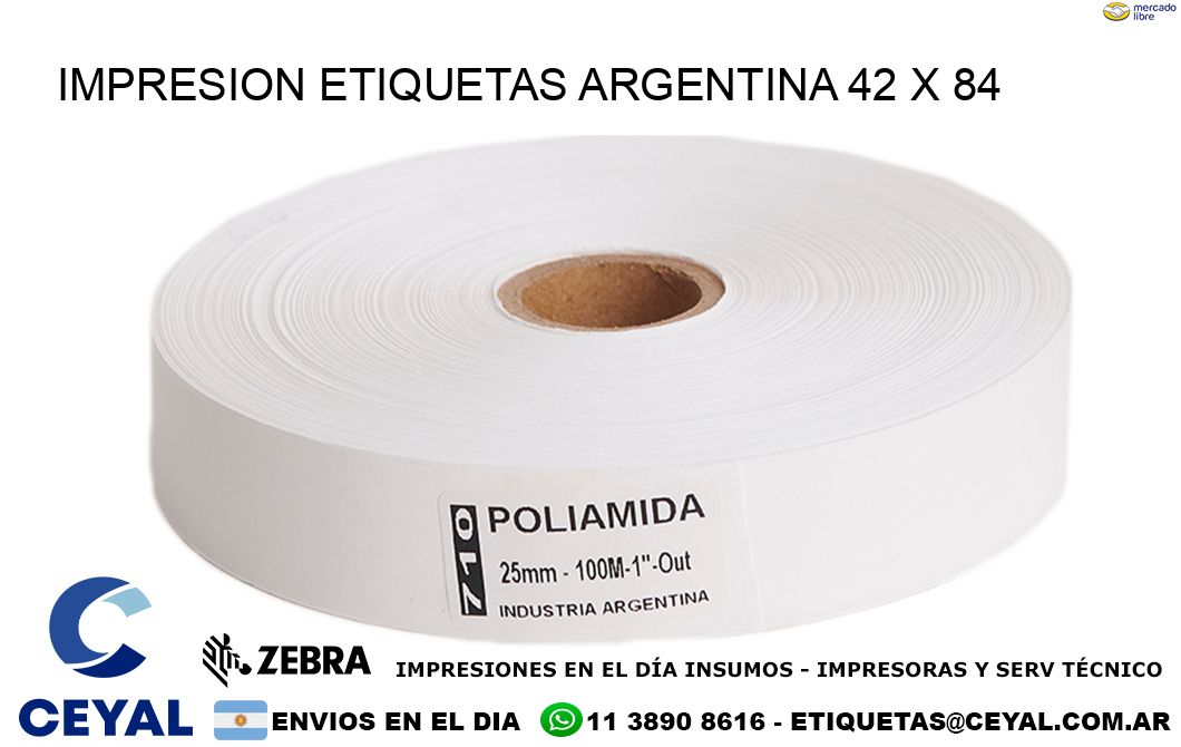 IMPRESION ETIQUETAS ARGENTINA 42 x 84
