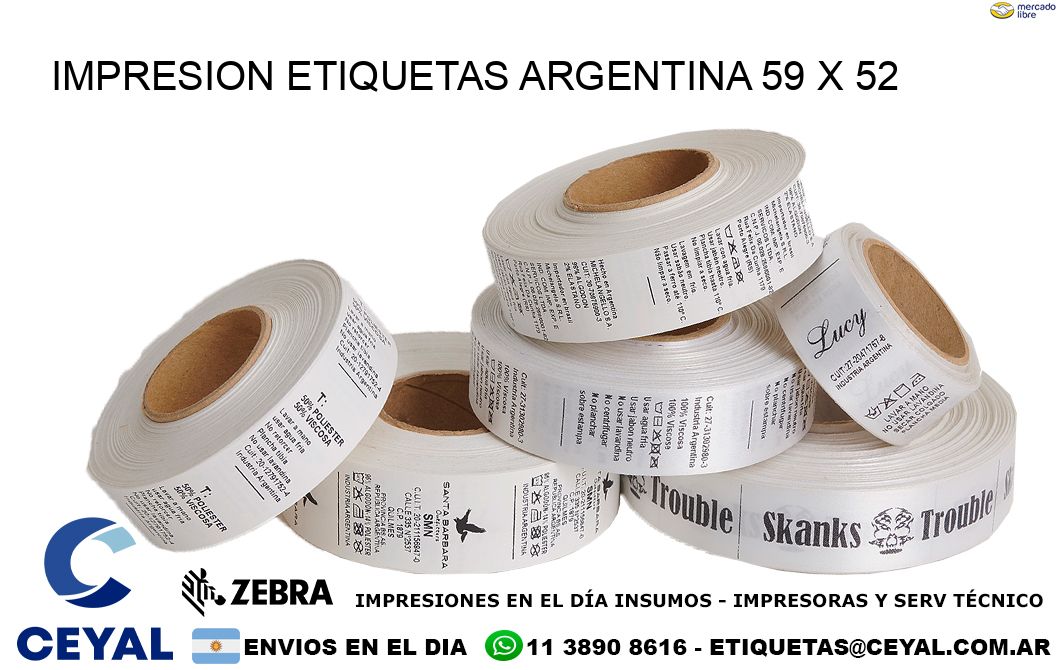 IMPRESION ETIQUETAS ARGENTINA 59 x 52