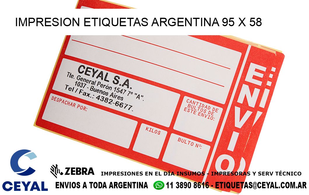 IMPRESION ETIQUETAS ARGENTINA 95 x 58