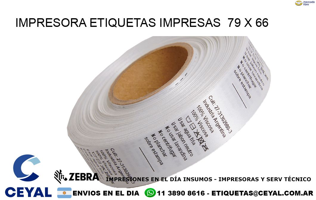 IMPRESORA ETIQUETAS IMPRESAS  79 x 66