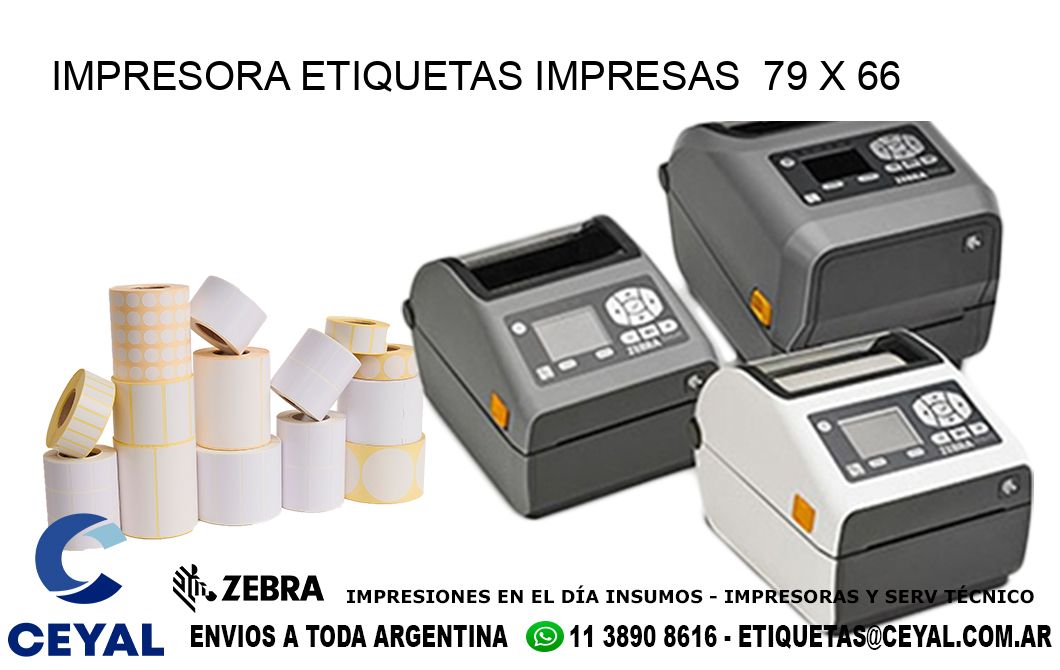 IMPRESORA ETIQUETAS IMPRESAS  79 x 66