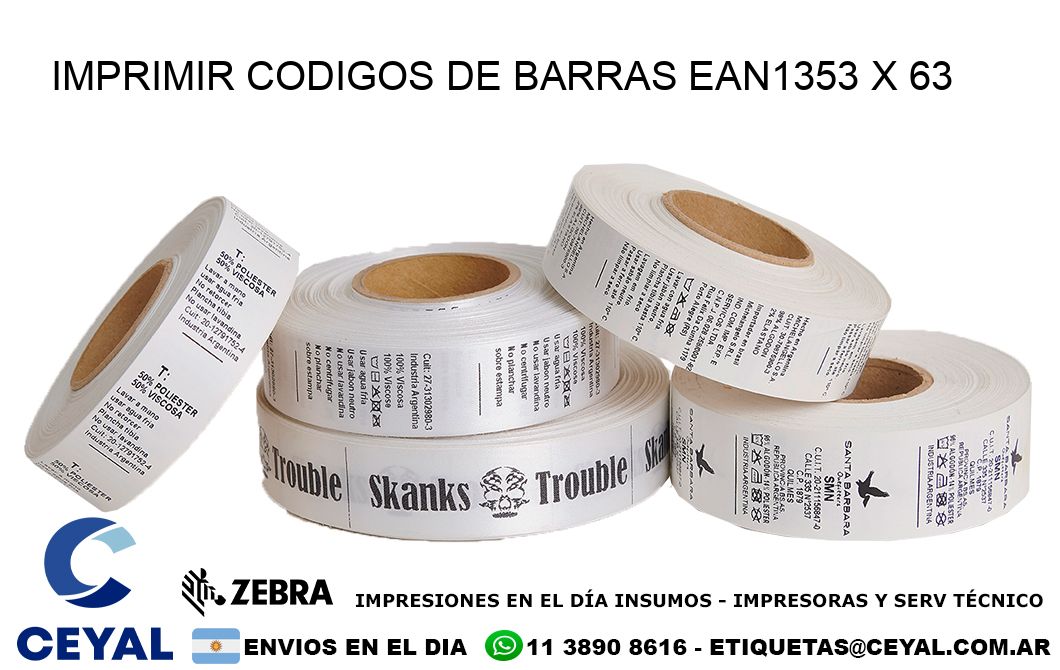 IMPRIMIR CODIGOS DE BARRAS EAN1353 x 63