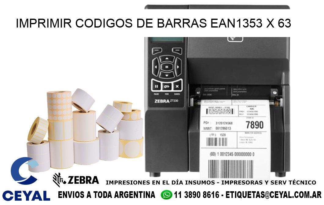 IMPRIMIR CODIGOS DE BARRAS EAN1353 x 63