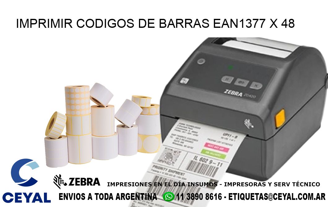 IMPRIMIR CODIGOS DE BARRAS EAN1377 x 48