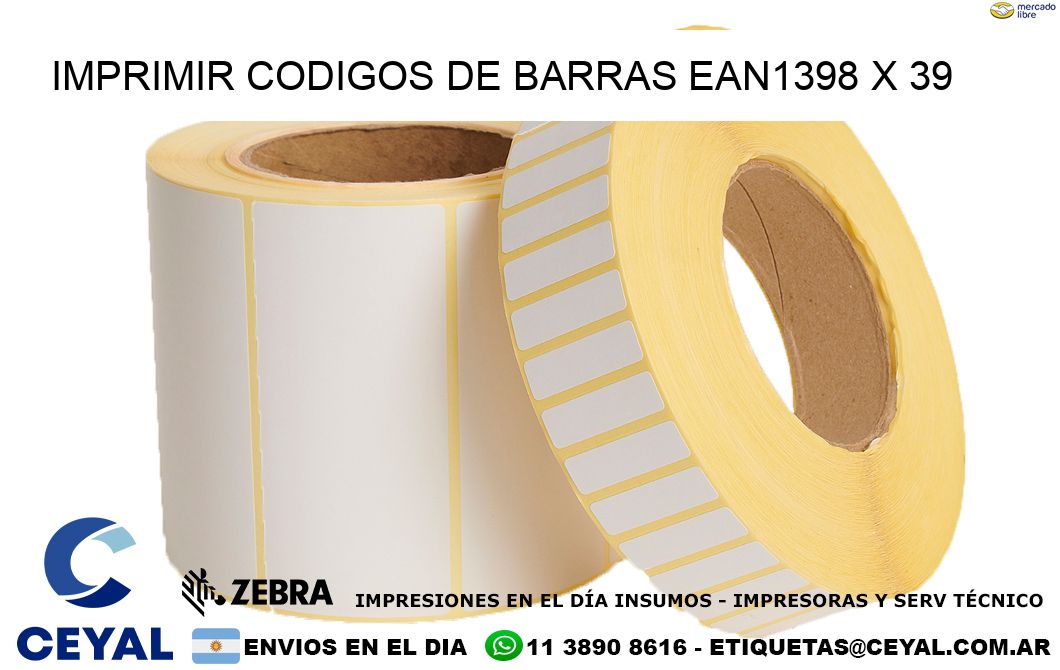 IMPRIMIR CODIGOS DE BARRAS EAN1398 x 39