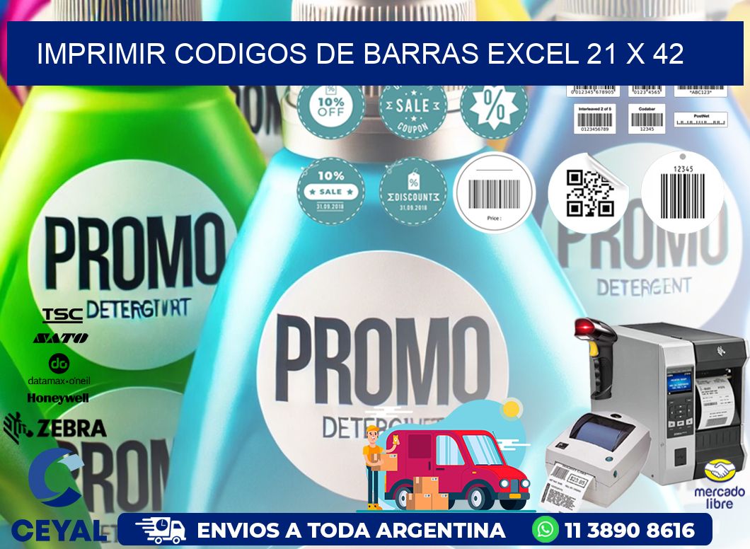 IMPRIMIR CODIGOS DE BARRAS EXCEL 21 x 42