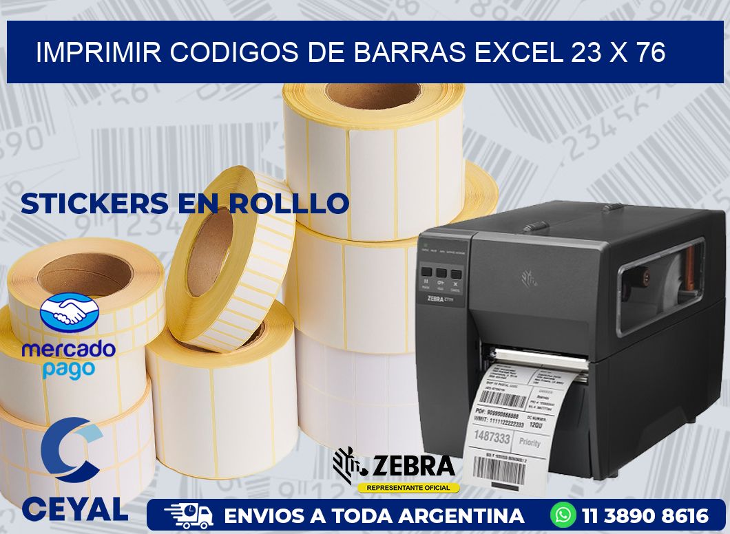 IMPRIMIR CODIGOS DE BARRAS EXCEL 23 x 76