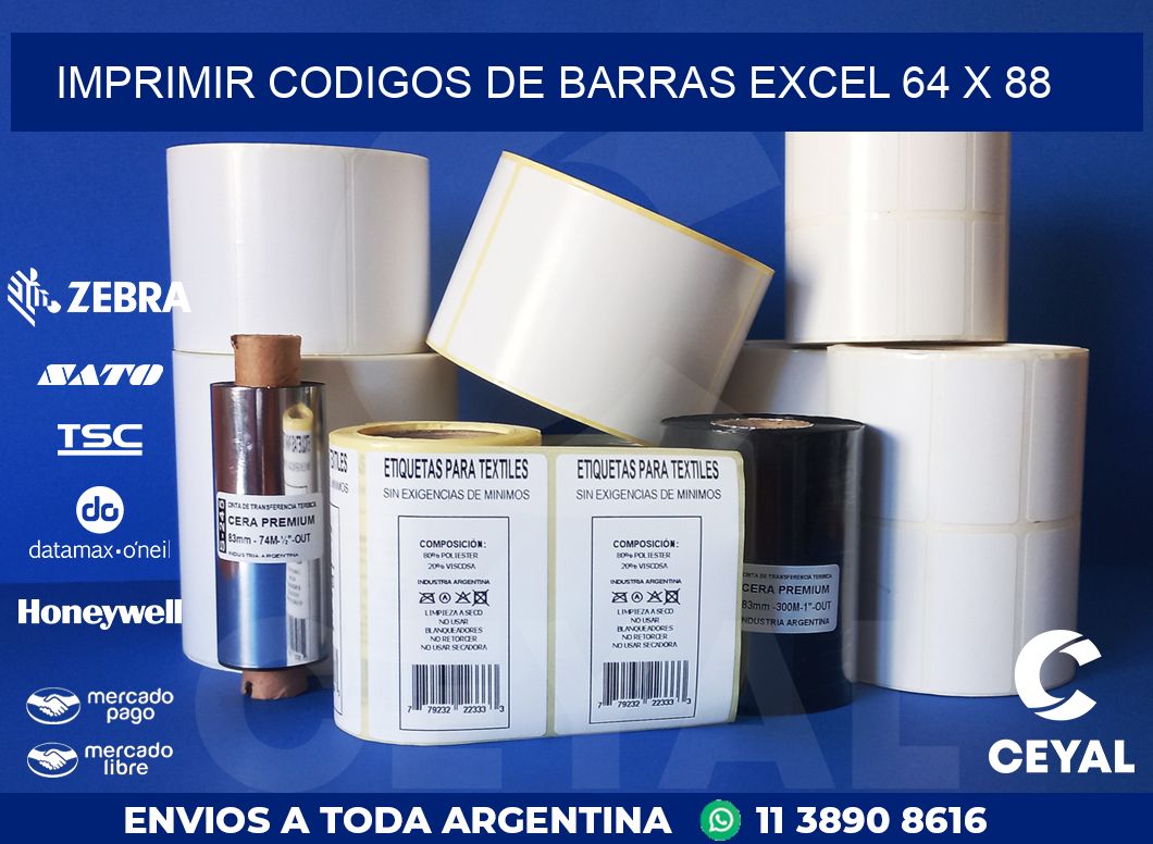 IMPRIMIR CODIGOS DE BARRAS EXCEL 64 x 88