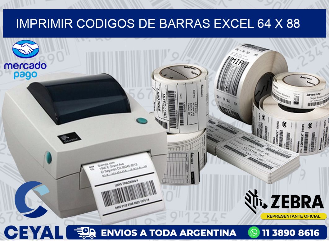 IMPRIMIR CODIGOS DE BARRAS EXCEL 64 x 88