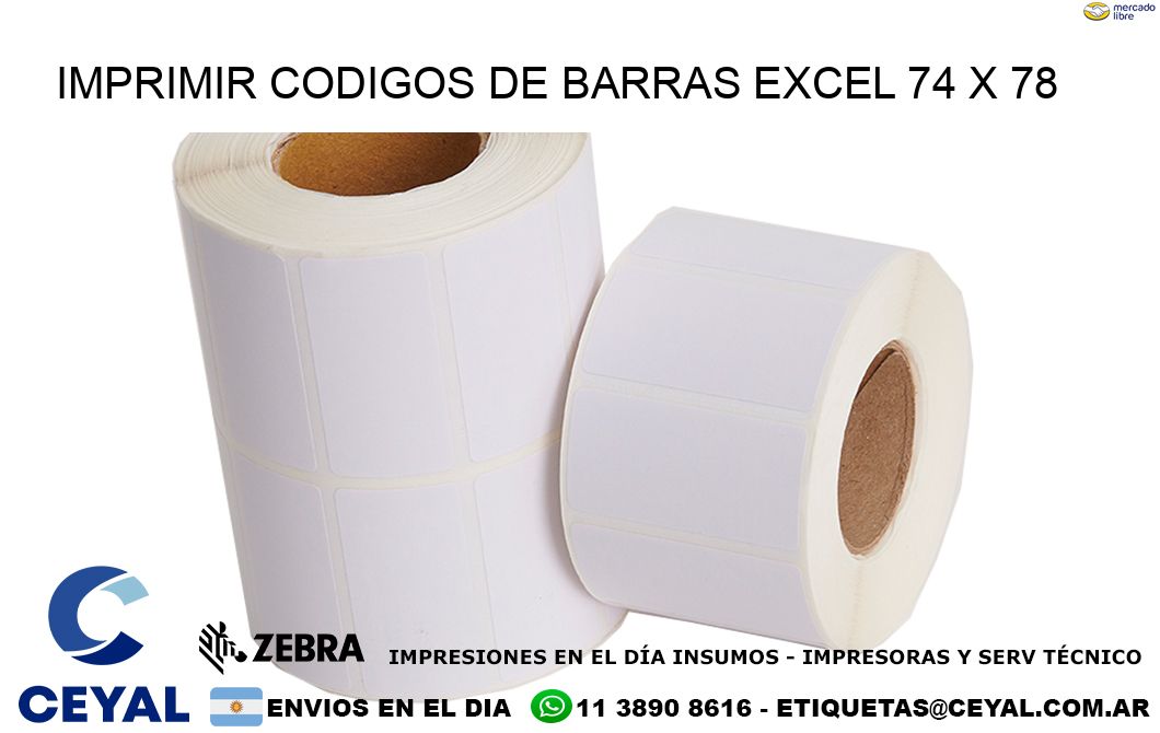 IMPRIMIR CODIGOS DE BARRAS EXCEL 74 x 78
