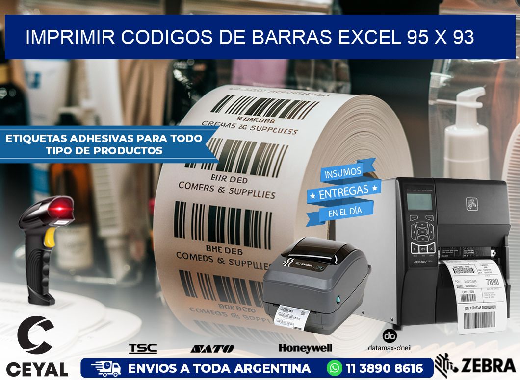 IMPRIMIR CODIGOS DE BARRAS EXCEL 95 x 93