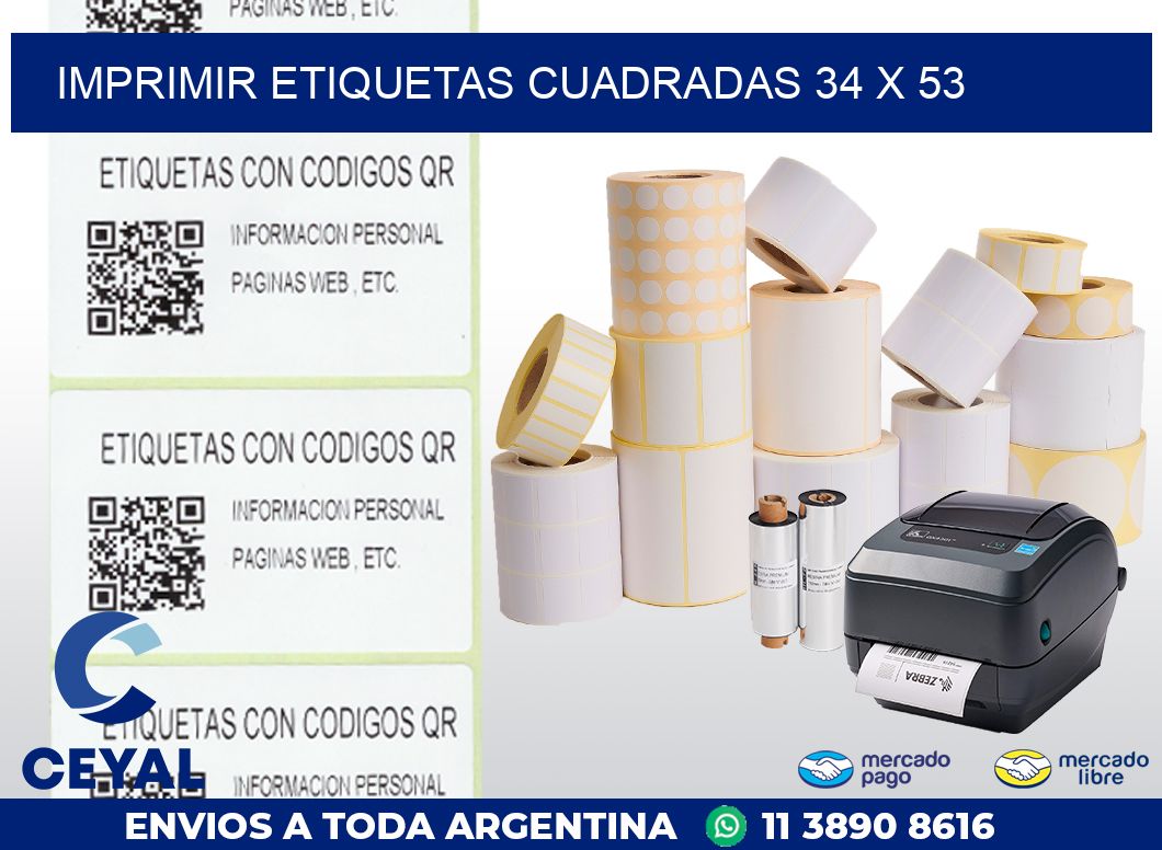 IMPRIMIR ETIQUETAS CUADRADAS 34 x 53