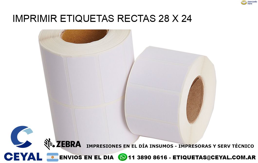 IMPRIMIR ETIQUETAS RECTAS 28 x 24