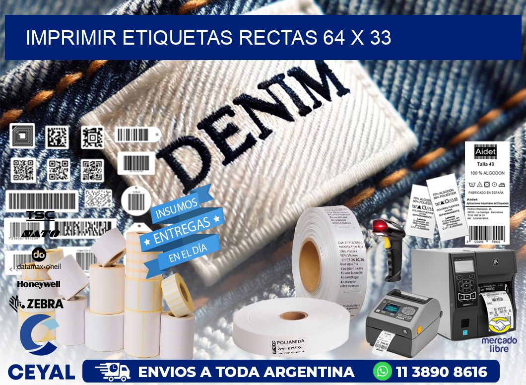 IMPRIMIR ETIQUETAS RECTAS 64 x 33