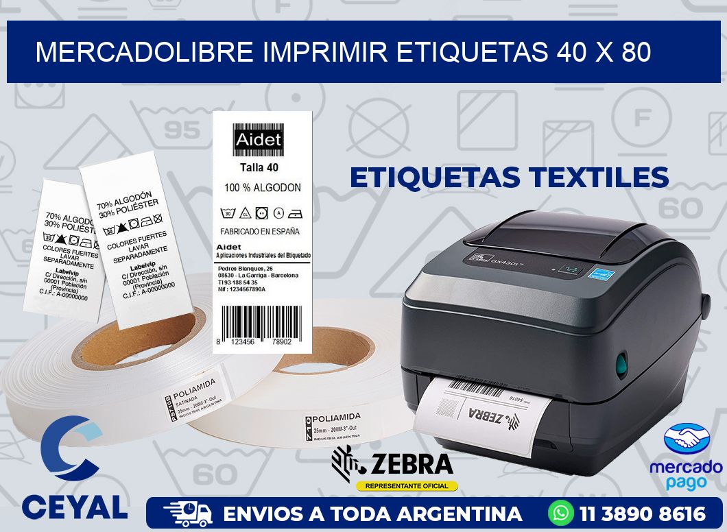 MERCADOLIBRE IMPRIMIR ETIQUETAS 40 x 80