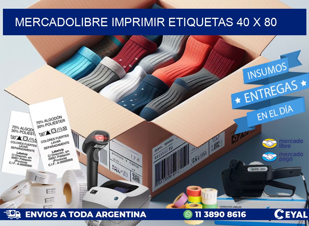 MERCADOLIBRE IMPRIMIR ETIQUETAS 40 x 80