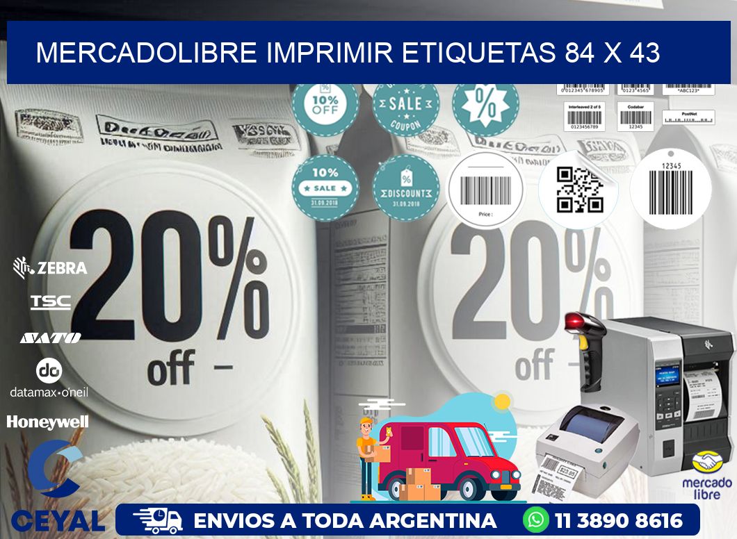 MERCADOLIBRE IMPRIMIR ETIQUETAS 84 x 43