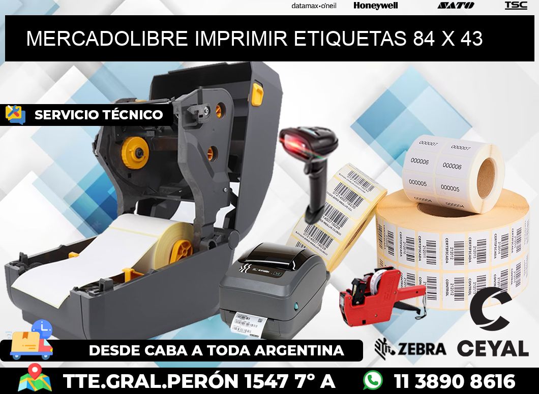 MERCADOLIBRE IMPRIMIR ETIQUETAS 84 x 43