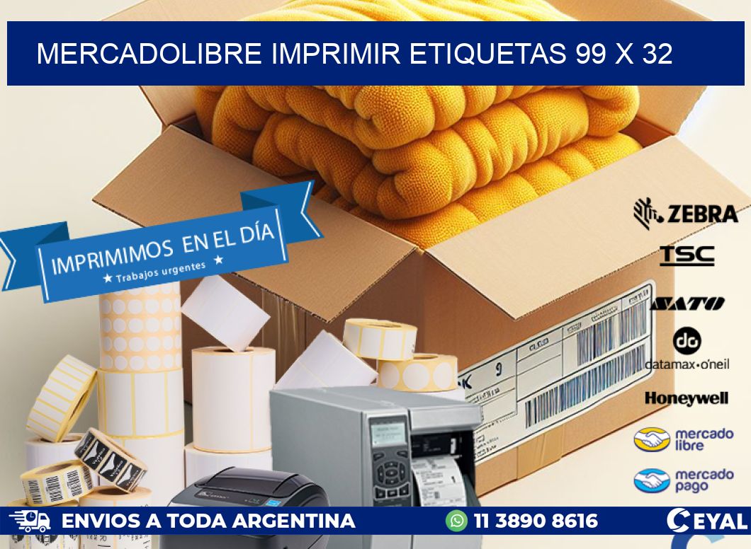 MERCADOLIBRE IMPRIMIR ETIQUETAS 99 x 32