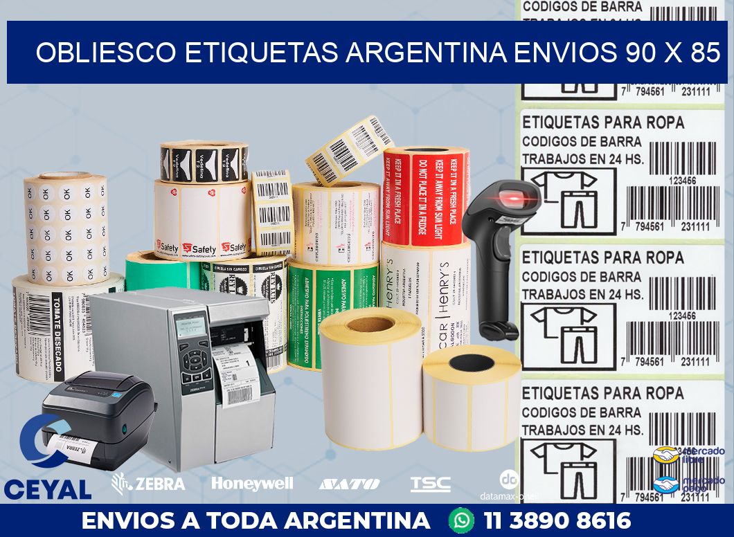 OBLIESCO ETIQUETAS ARGENTINA ENVIOS 90 x 85