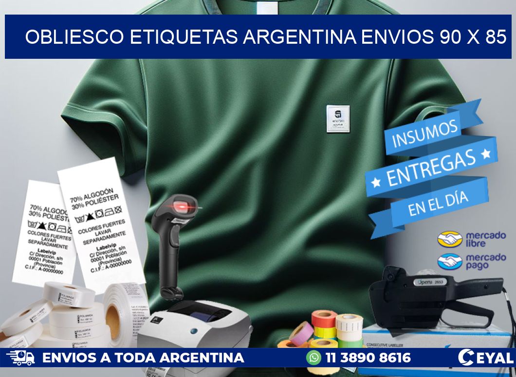 OBLIESCO ETIQUETAS ARGENTINA ENVIOS 90 x 85