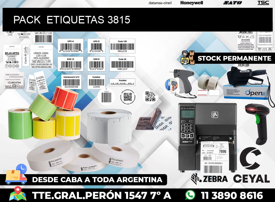 PACK  ETIQUETAS 3815