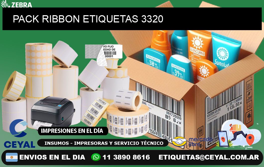 PACK RIBBON ETIQUETAS 3320
