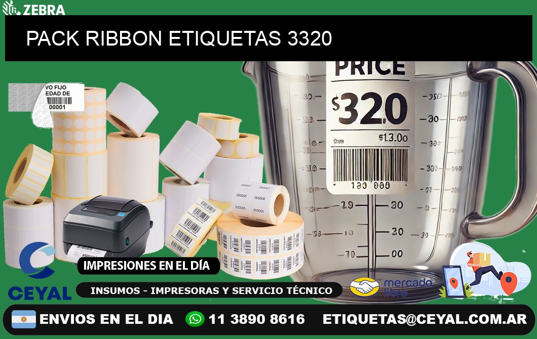 PACK RIBBON ETIQUETAS 3320