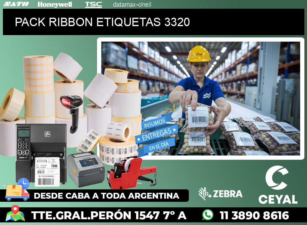 PACK RIBBON ETIQUETAS 3320