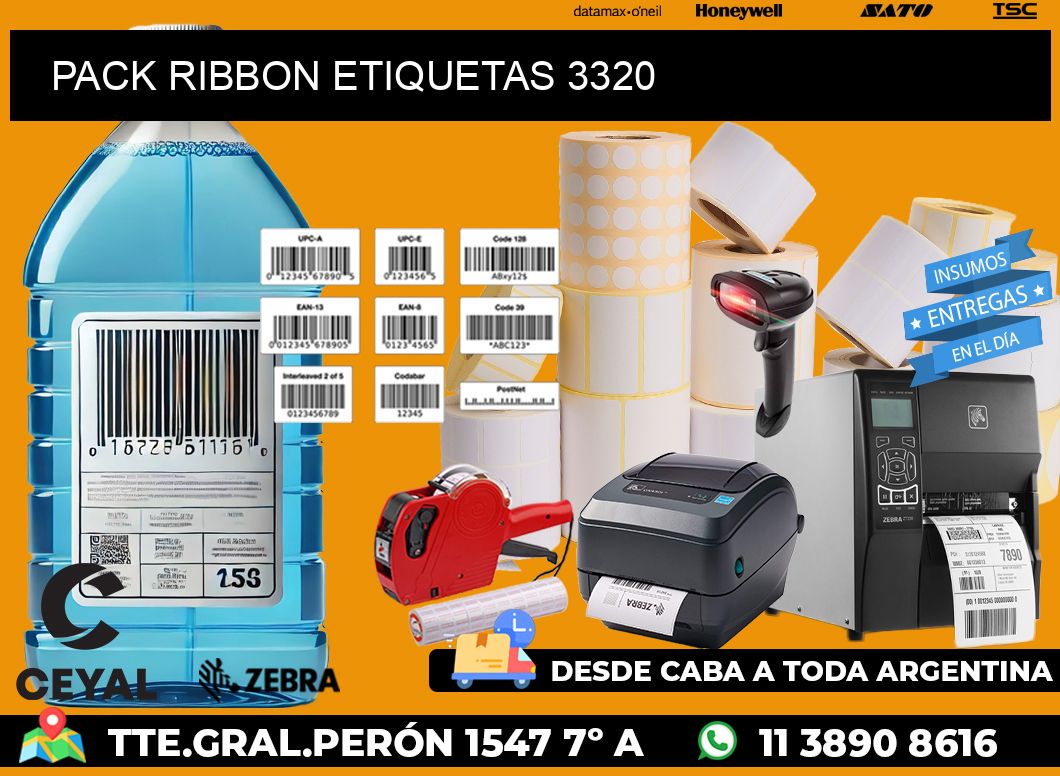 PACK RIBBON ETIQUETAS 3320