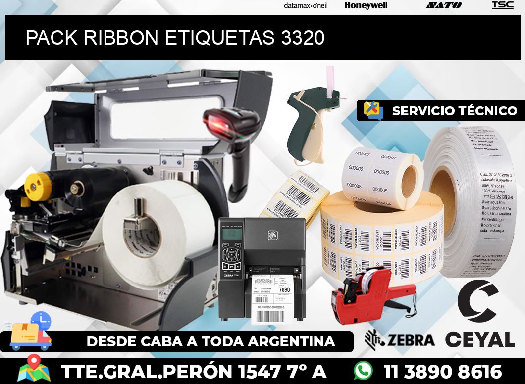 PACK RIBBON ETIQUETAS 3320