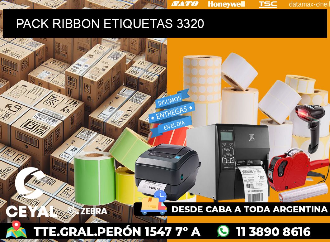 PACK RIBBON ETIQUETAS 3320