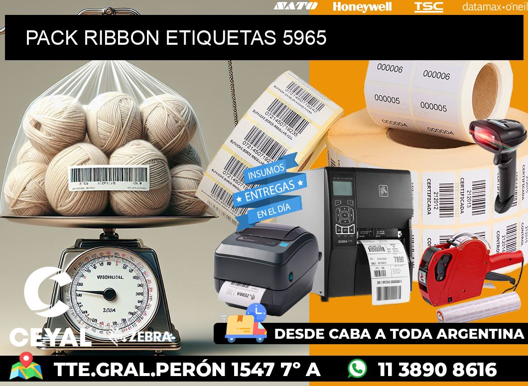 PACK RIBBON ETIQUETAS 5965
