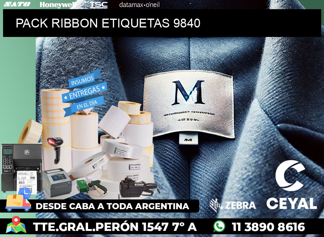 PACK RIBBON ETIQUETAS 9840