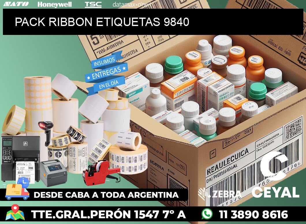 PACK RIBBON ETIQUETAS 9840