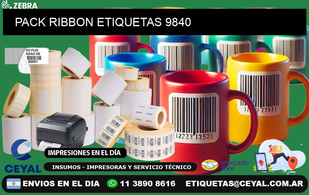 PACK RIBBON ETIQUETAS 9840