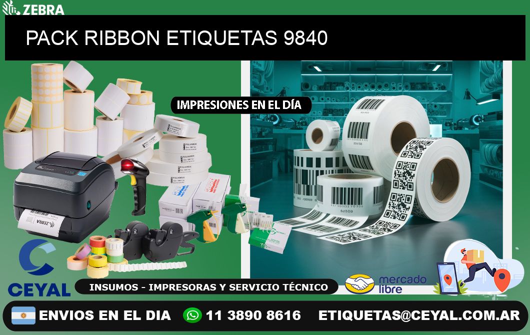 PACK RIBBON ETIQUETAS 9840