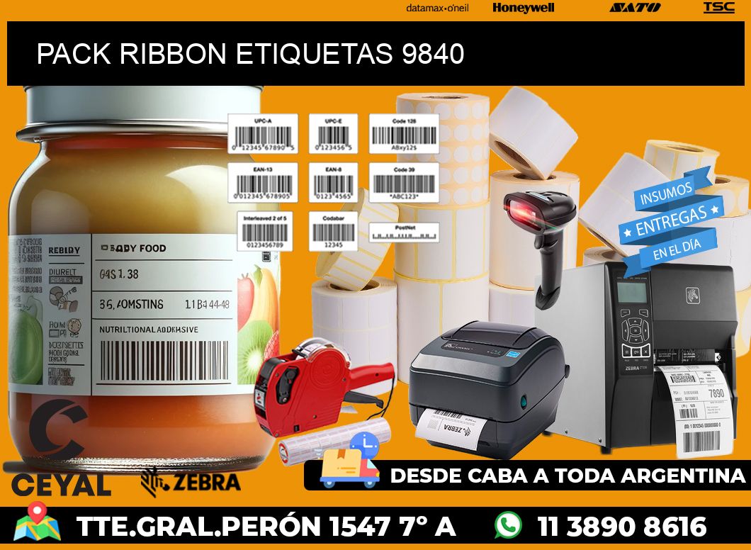 PACK RIBBON ETIQUETAS 9840