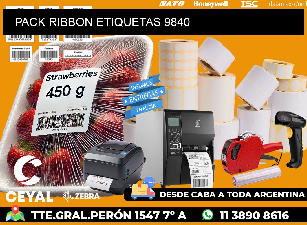 PACK RIBBON ETIQUETAS 9840