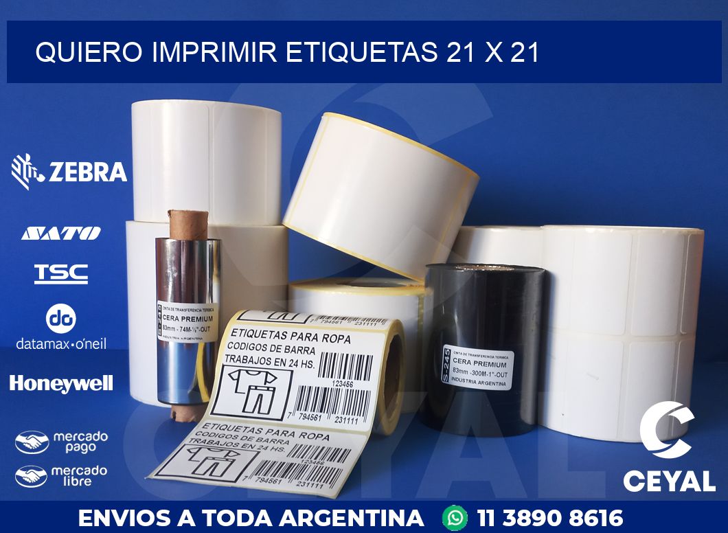 QUIERO IMPRIMIR ETIQUETAS 21 x 21