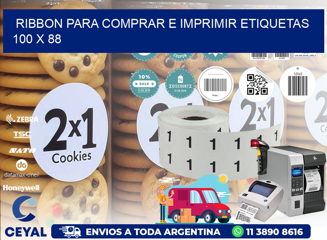 RIBBON PARA COMPRAR E IMPRIMIR ETIQUETAS 100 x 88