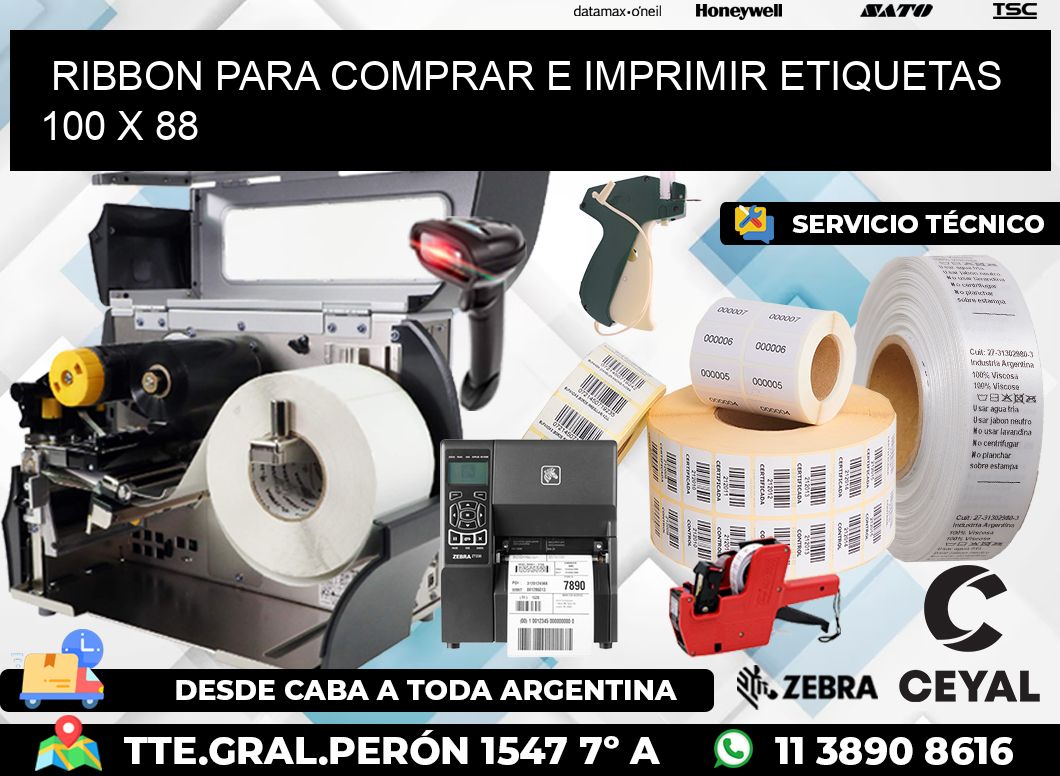 RIBBON PARA COMPRAR E IMPRIMIR ETIQUETAS 100 x 88
