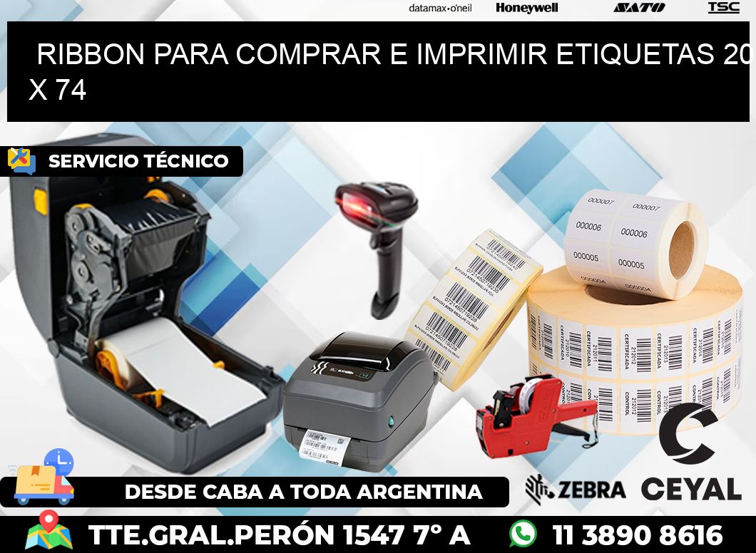 RIBBON PARA COMPRAR E IMPRIMIR ETIQUETAS 20 x 74